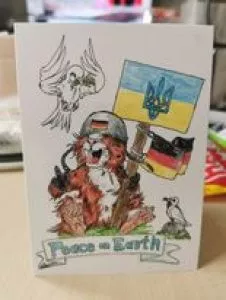 CHARITY-POSTKARTE "Ukraine - Peace on Earth" von Amuigos
