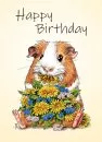 POSTKARTE "Happy Birthday" (Blümchen)